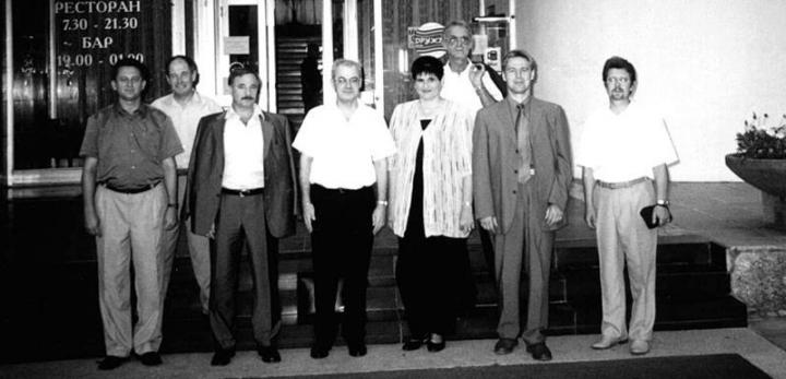 Az ungvári találkozó résztvevői (balról jobbra): dr. Soós Kálmán, Milován Sándor, Kontra Ferenc, Szabó Vilmos, dr. Orosz Ildikó, Szakács Zoltán, Kovács Miklós, Gulácsy Géza