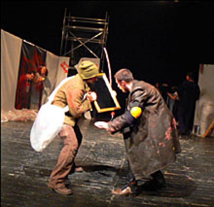 Sancho Panza (Rácz József) és Don Quijote (Ivaskovics Viktor)