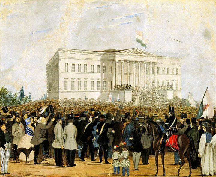 1848. március 15. – tüntetés a Nemzeti Múzeum előtt 1848. március 15. – tüntetés a Nemzeti Múzeum előtt
